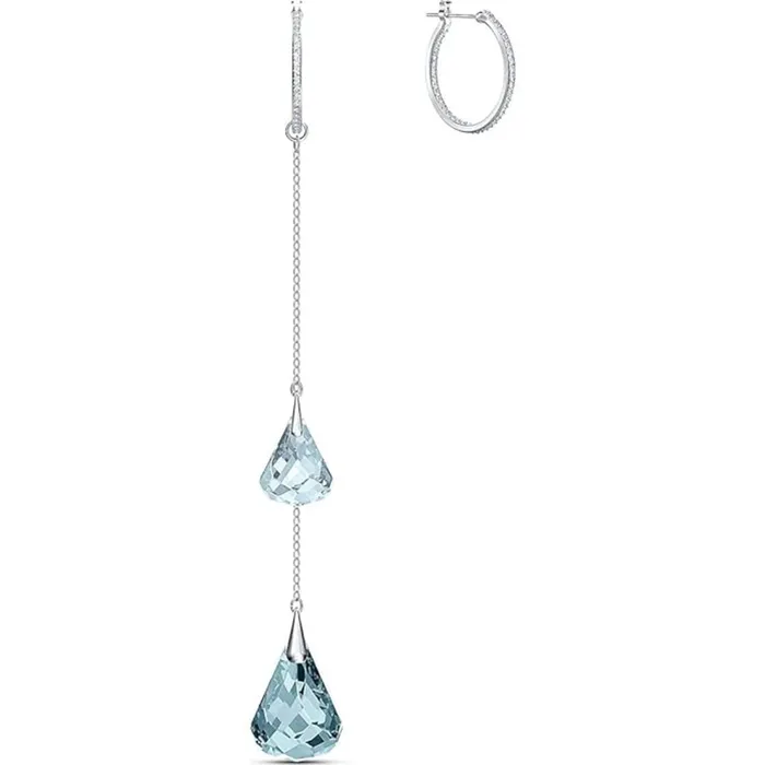 Swarovski Swarovski Womens Earrings Spirit Rhodium Plated Hoop Pierced Crystal 5521784 Earrings