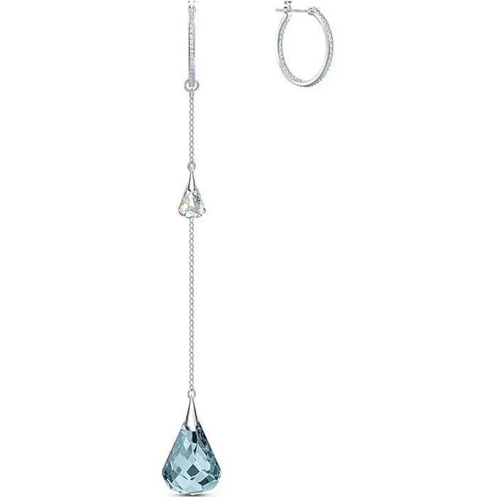 Swarovski Swarovski Womens Earrings Spirit Rhodium Plated Hoop Pierced Crystal 5521784 Earrings