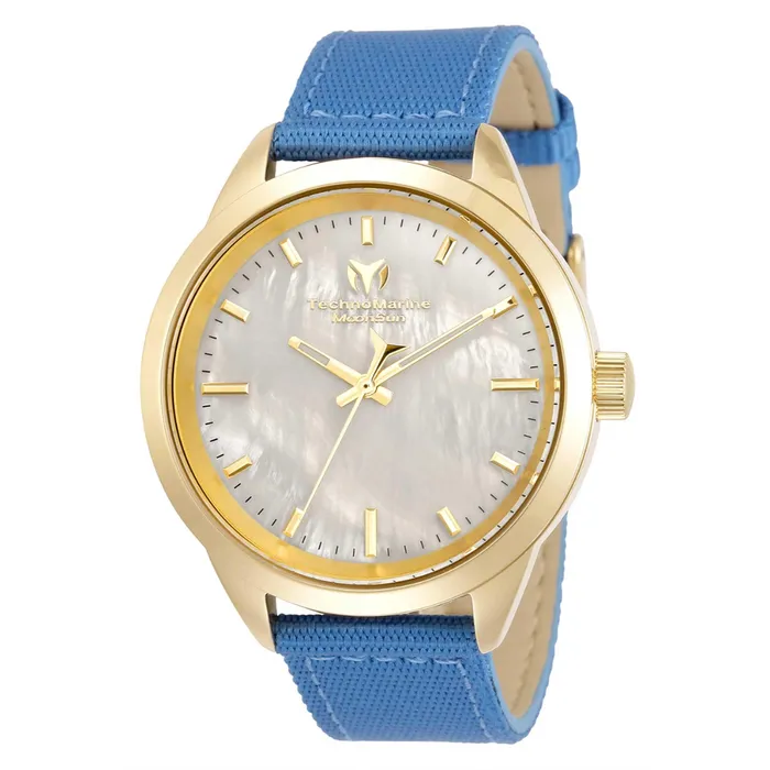 TechnoMarine Technomarine Womens Quartz Watch MoonSun MOP Dial Blue Nylon Strap TM820001 Watches TechnoMarine Technomarine Womens Quartz Watch MoonSun MOP Dial Blue Nylon Strap TM820001 Watches