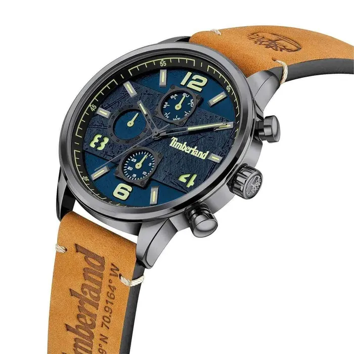Timberland Mens Watch Day and Date SS Case Blue Dial Leather Strap TDWGF2091101 Timberland Watches Timberland Mens Watch Day and Date SS Case Blue Dial Leather Strap TDWGF2091101 Timberland Watches