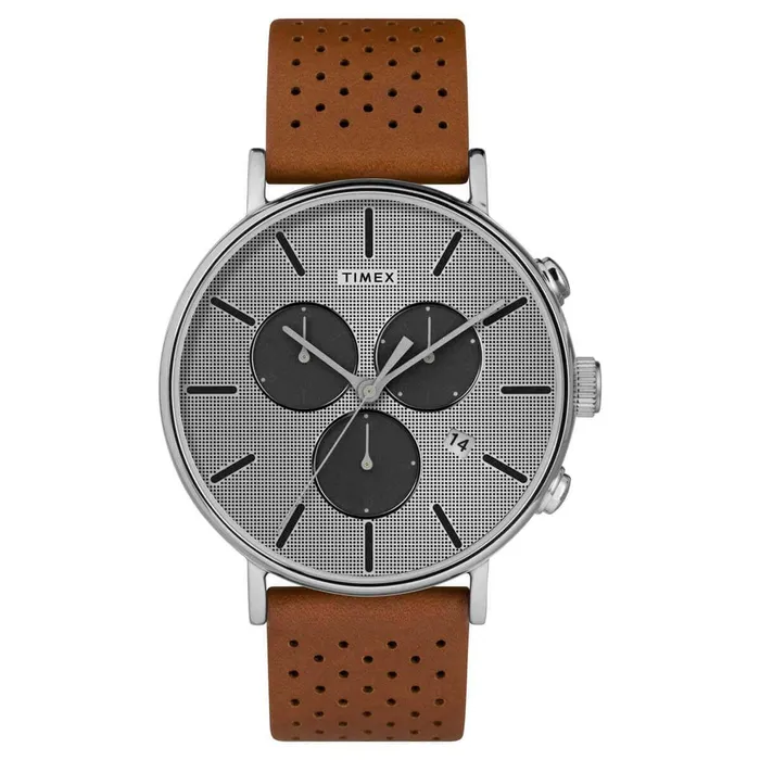 Timex Mens Watch Fairfield Supernova Silver Tone Dial Tan Strap TW2R79900VQ Timex Rings Timex Mens Watch Fairfield Supernova Silver Tone Dial Tan Strap TW2R79900VQ Timex Rings