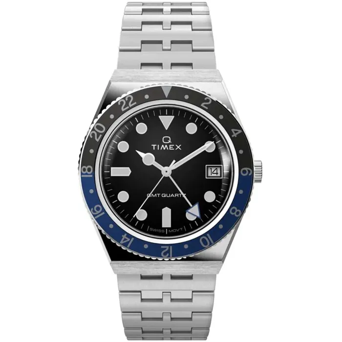 Timex Timex Mens Watch Q Quartz Date Black Dial Silver Tone Steel Bracelet TW2V38100 Bracelets Timex Timex Mens Watch Q Quartz Date Black Dial Silver Tone Steel Bracelet TW2V38100 Bracelets