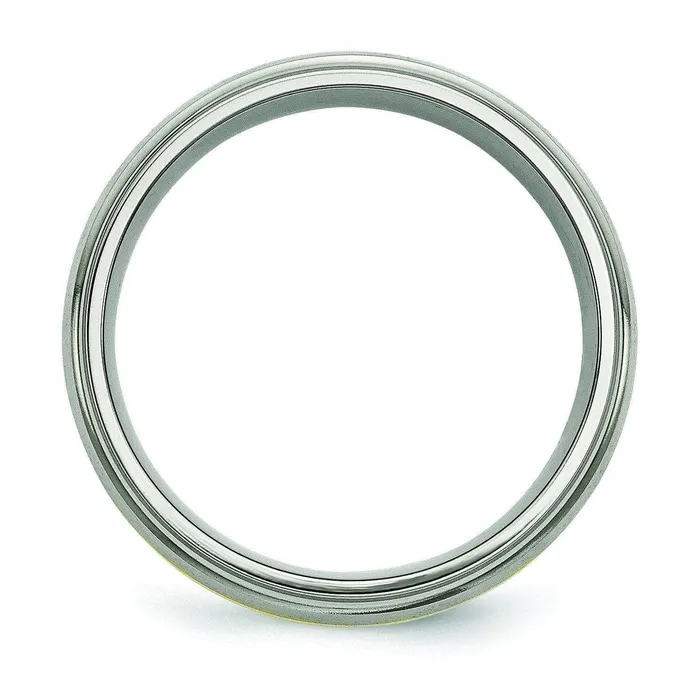 Titanium and Gold Mens Wedding Band deBebians Rings