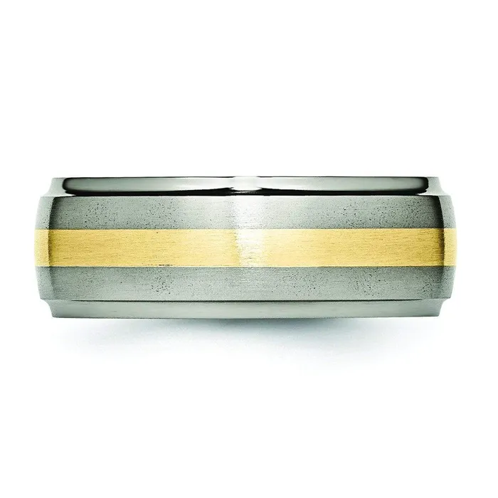 Titanium and Gold Mens Wedding Band deBebians Rings