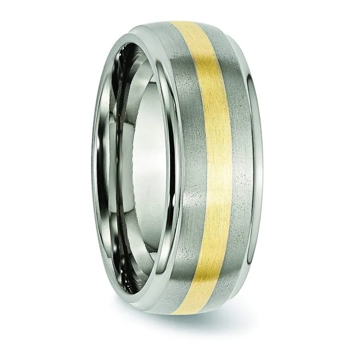Titanium and Gold Mens Wedding Band deBebians Rings