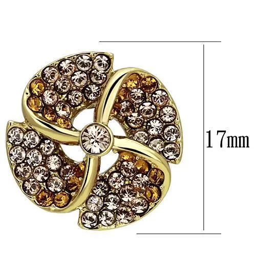TK1040 IP GoldIon Plating Stainless Steel Earrings with Top Grade Crystal in Multi Color Alamode Earrings
