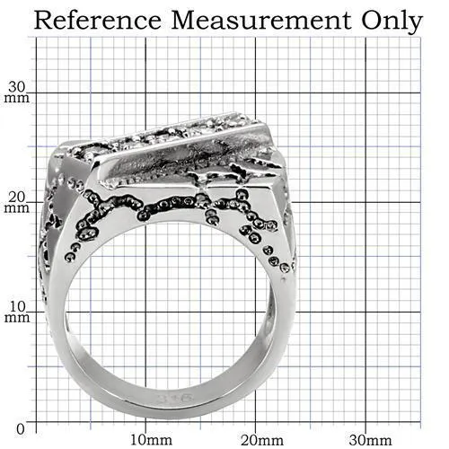 TK124 High polished no plating Stainless Steel Ring with AAA Grade CZ in Clear Alamode Rings