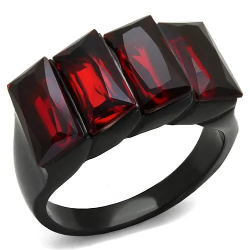 TK1854 IP BlackIon Plating Stainless Steel Ring with Synthetic Synthetic Glass in Siam Alamode Rings TK1854 IP BlackIon Plating Stainless Steel Ring with Synthetic Synthetic Glass in Siam Alamode Rings