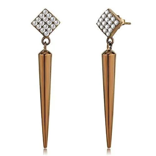 TK3158 IP Coffee light Stainless Steel Earrings with AAA Grade CZ in Clear Alamode Earrings TK3158 IP Coffee light Stainless Steel Earrings with AAA Grade CZ in Clear Alamode Earrings