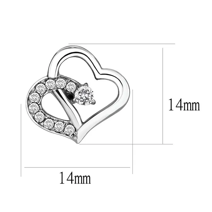TK3656 High polished no plating Stainless Steel Earrings with AAA Grade CZ in Clear Alamode Earrings