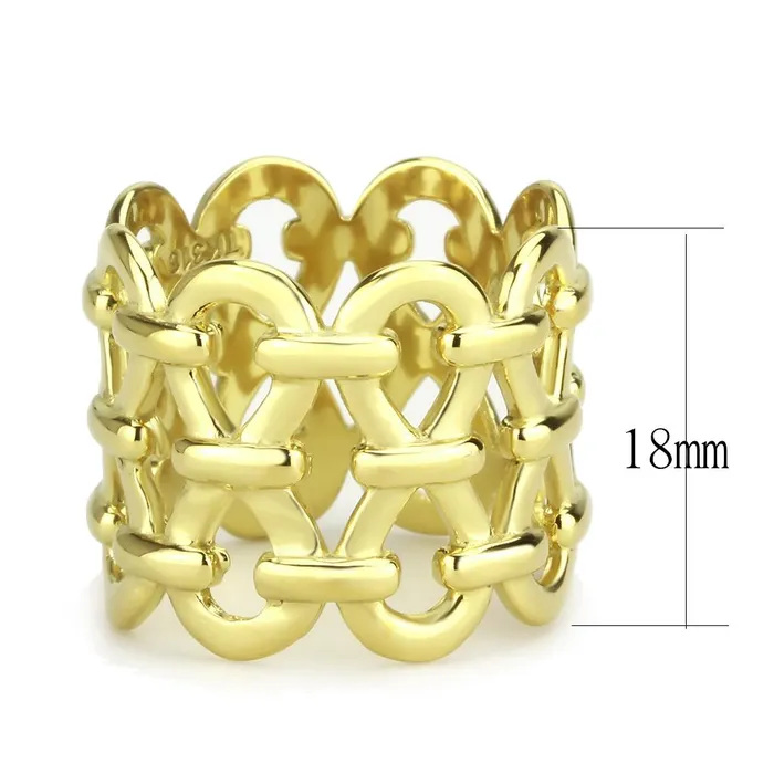 TK3716 IP GoldIon Plating Stainless Steel Ring with No Stone Alamode Rings