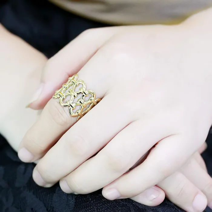 TK3716 IP GoldIon Plating Stainless Steel Ring with No Stone Alamode Rings
