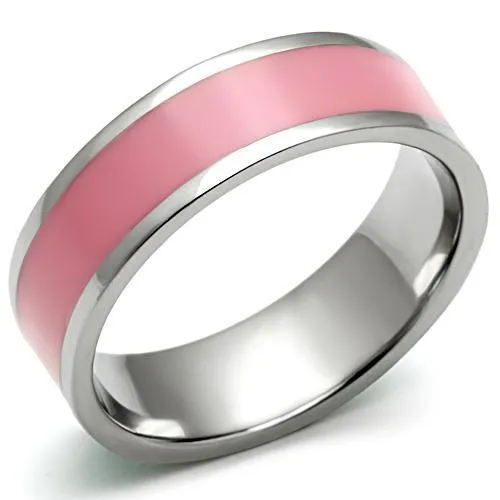TK545 High polished no plating Stainless Steel Ring with Epoxy in Rose Alamode Rings TK545 High polished no plating Stainless Steel Ring with Epoxy in Rose Alamode Rings