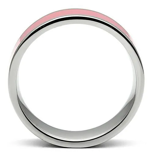 TK545 High polished no plating Stainless Steel Ring with Epoxy in Rose Alamode Rings