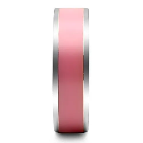 TK545 High polished no plating Stainless Steel Ring with Epoxy in Rose Alamode Rings