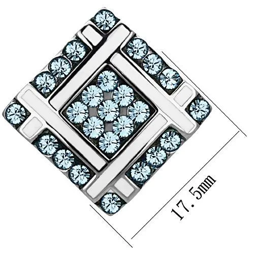 TK850 High polished no plating Stainless Steel Earrings with Top Grade Crystal in Sea Blue Alamode Earrings