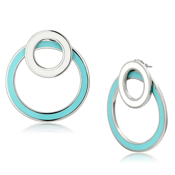 TK916 High polished no plating Stainless Steel Earrings with Epoxy in Multi Color Alamode Earrings TK916 High polished no plating Stainless Steel Earrings with Epoxy in Multi Color Alamode Earrings