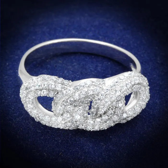 TS334 Rhodium 925 Sterling Silver Ring with AAA Grade CZ in Clear Alamode Rings TS334 Rhodium 925 Sterling Silver Ring with AAA Grade CZ in Clear Alamode Rings