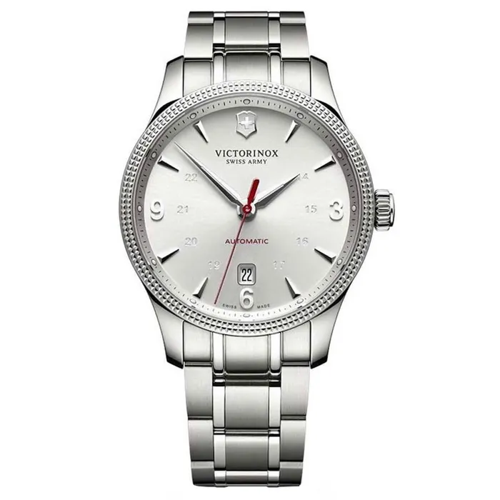Victorinox Swiss Army Victorinox Swiss Army Mens Alliance Silver Tone Dial Bracelet Automatic Watch and Knife Set 2417151 Bracelets Victorinox Swiss Army Victorinox Swiss Army Mens Alliance Silver Tone Dial Bracelet Automatic Watch and Knife Set 2417151 Bracelets
