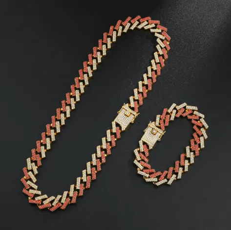 VVS Jewelry 2Tone Cuban Chain FREE Bracelet Bundle VVS Jewelry Bracelets