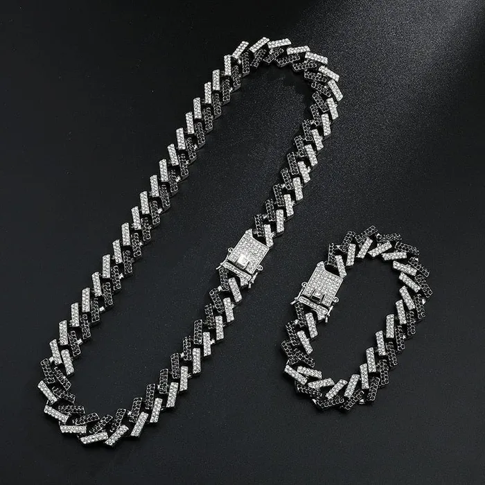 VVS Jewelry 2Tone Cuban Chain FREE Bracelet Bundle VVS Jewelry Bracelets