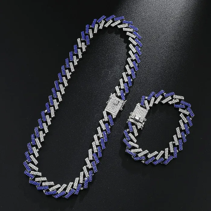 VVS Jewelry 2Tone Cuban Chain FREE Bracelet Bundle VVS Jewelry Bracelets
