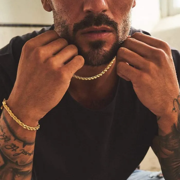VVS Jewelry GoldSilver Stainless Steel Rope Chain FREE Rope Bracelet VVS Jewelry Bracelets VVS Jewelry GoldSilver Stainless Steel Rope Chain FREE Rope Bracelet VVS Jewelry Bracelets