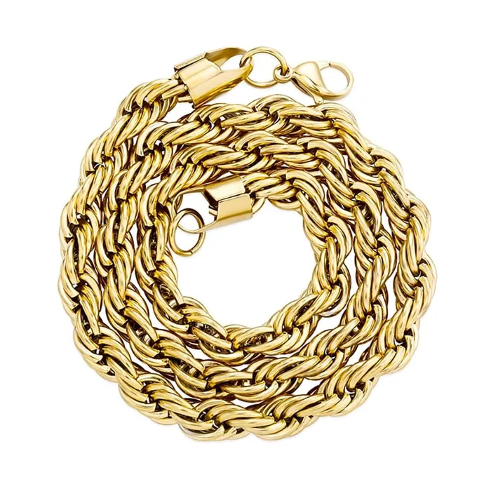 VVS Jewelry GoldSilver Stainless Steel Rope Chain FREE Rope Bracelet VVS Jewelry Bracelets