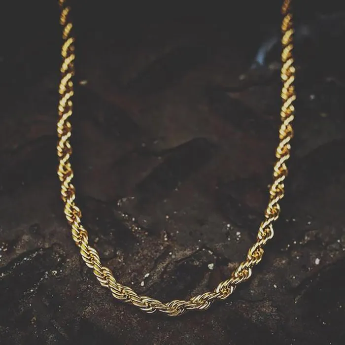 VVS Jewelry GoldSilver Stainless Steel Rope Chain FREE Rope Bracelet VVS Jewelry Bracelets