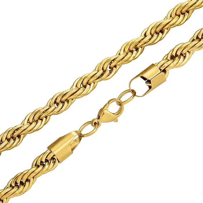 VVS Jewelry GoldSilver Stainless Steel Rope Chain FREE Rope Bracelet VVS Jewelry Bracelets