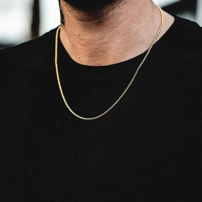 VVS Jewelry GoldSilver Stainless Steel Rope Chain FREE Rope Bracelet VVS Jewelry Bracelets