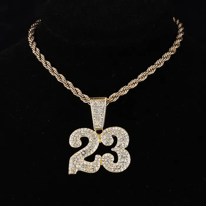 VVS Jewelry Necklaces Jordan 23 Iced Out Cuban Pendant Necklace