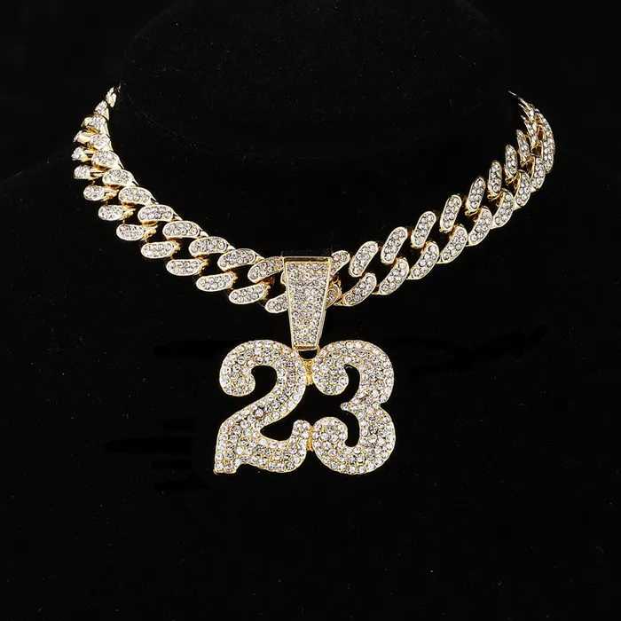 VVS Jewelry Necklaces Jordan 23 Iced Out Cuban Pendant Necklace