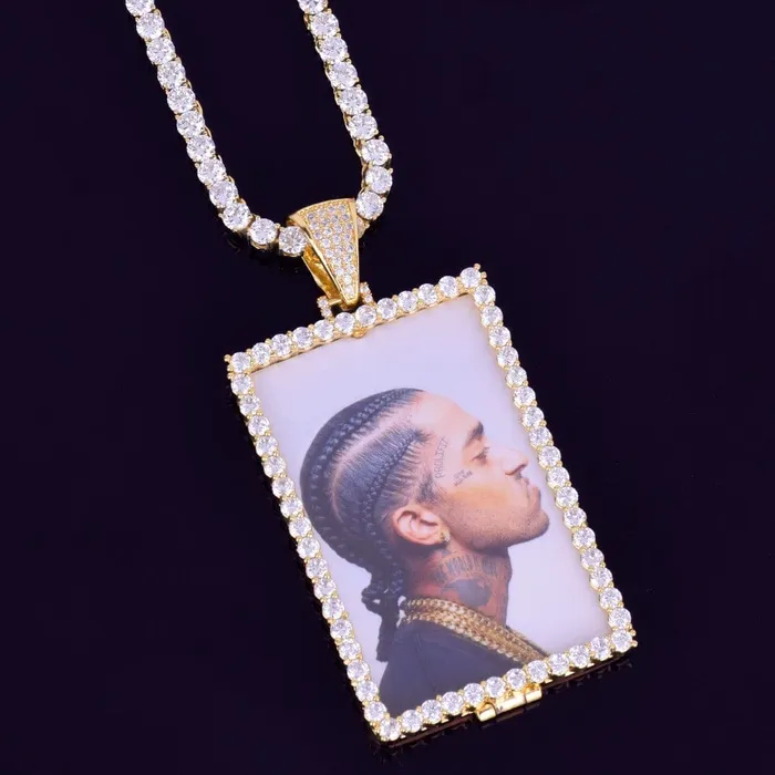 VVS Jewelry VVS Jewelry Custom Photo Square Medallion Chain Necklaces