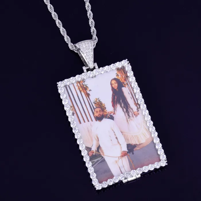 VVS Jewelry VVS Jewelry Custom Photo Square Medallion Chain Necklaces