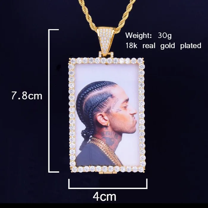 VVS Jewelry VVS Jewelry Custom Photo Square Medallion Chain Necklaces