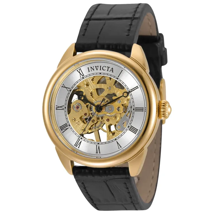 Watches Invicta Invicta Womens Mechanical Watch Specialty Yellow Gold Case Leather Strap 35833 Watches Invicta Invicta Womens Mechanical Watch Specialty Yellow Gold Case Leather Strap 35833