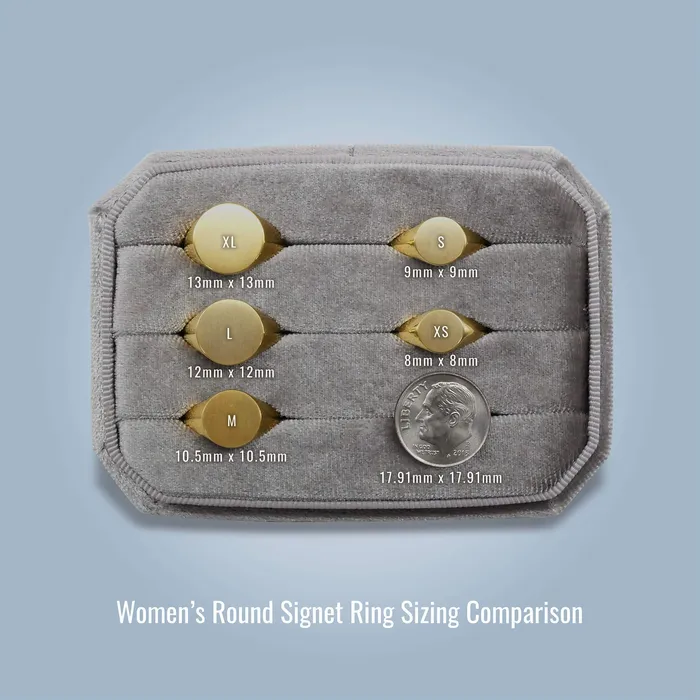 Womens Round Signet Ring Medium deBebians Rings