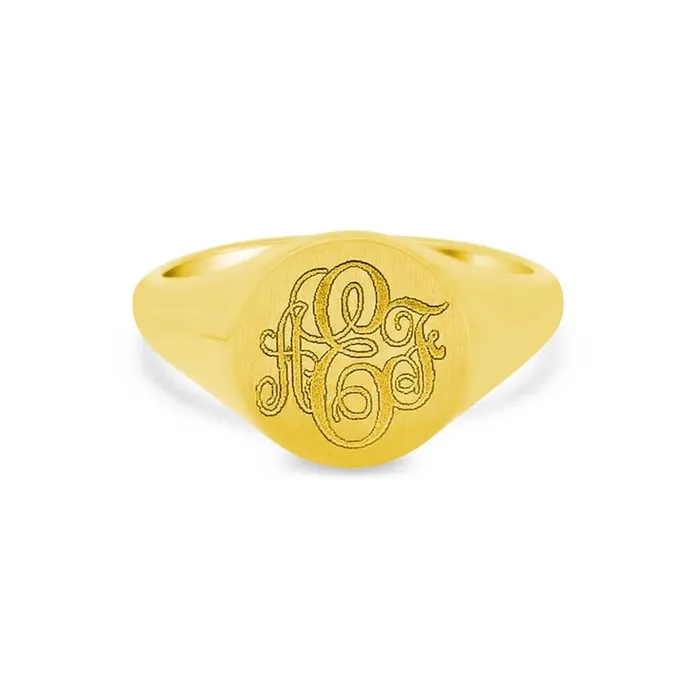 Womens Round Signet Ring Medium deBebians Rings