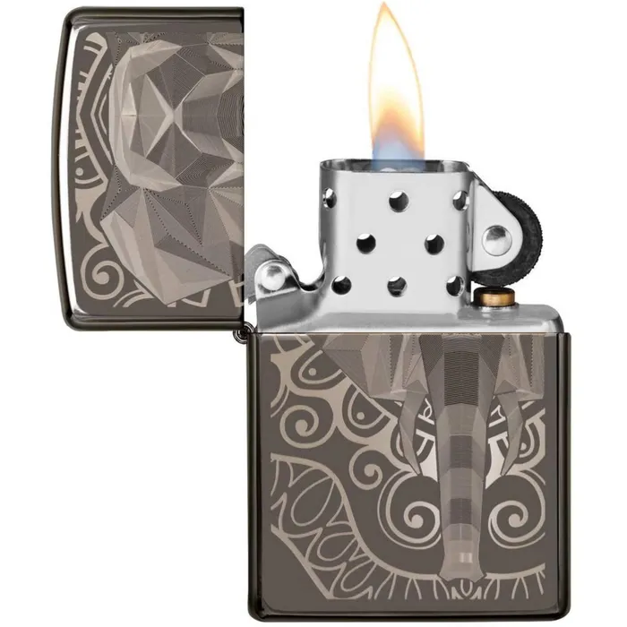 Zippo Necklaces Zippo Windproof Lighter Geometric Elephant Fancy Fill Design Refillable 49074