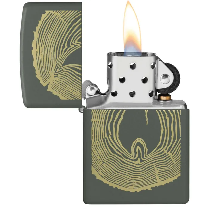 Zippo Rings Zippo Lighter Wood Ring Design Metal Construction Refillable and Windproof 48959