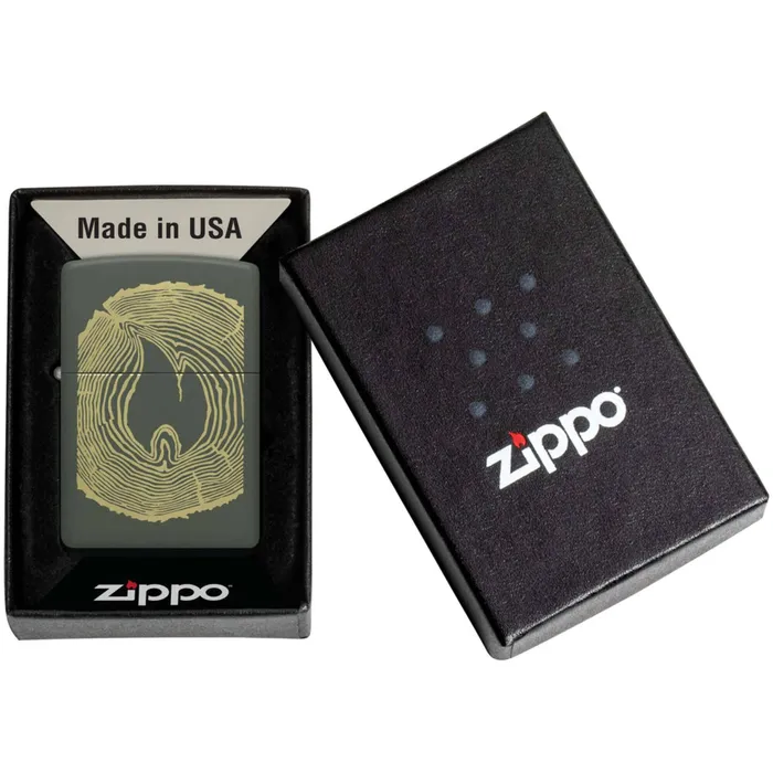 Zippo Rings Zippo Lighter Wood Ring Design Metal Construction Refillable and Windproof 48959