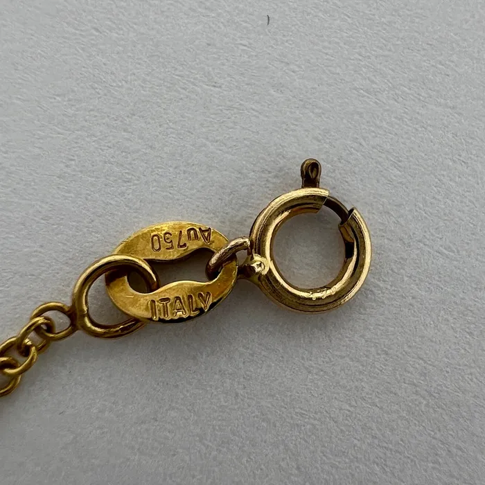 18K Gold Necklace with 11 Baquette Diamonds Jewelry Necklaces