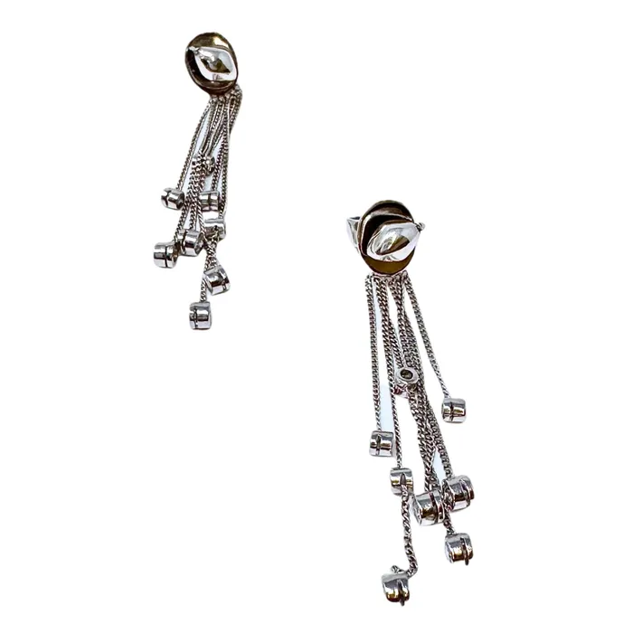 18K White Gold Diamond Earrings Jewelry Earrings
