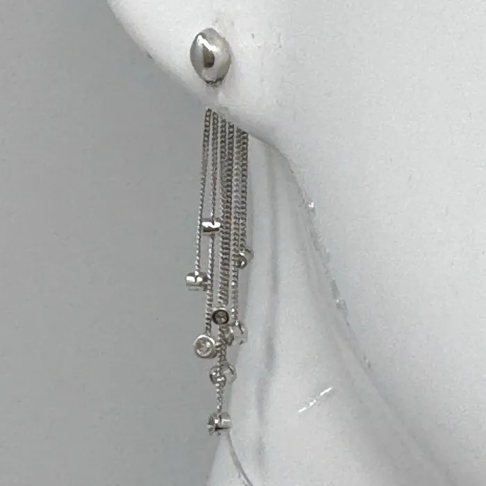 18K White Gold Diamond Earrings Jewelry Earrings
