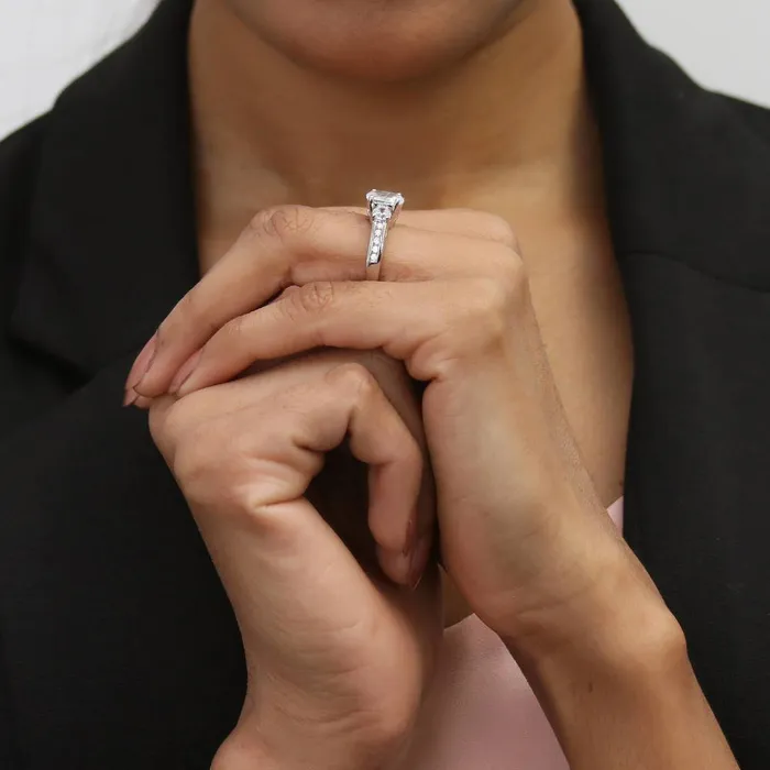 3Stone 12ct Oval CZ Ring Set in Sterling Silver BERRICLE Rings