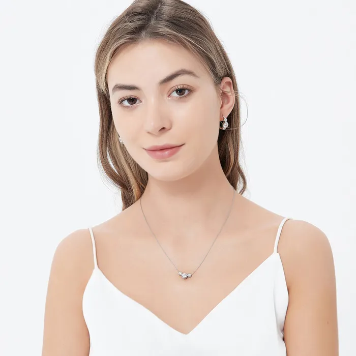 3Stone CZ Medium Hoop Earrings in Sterling Silver 16ct 072 BERRICLE Earrings