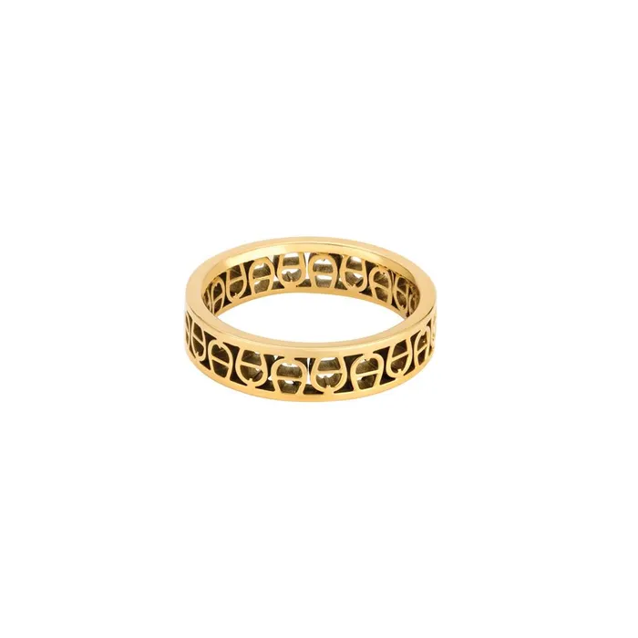 Aigner Ring With Gold Plated Monogram A Logo Aigner Rings