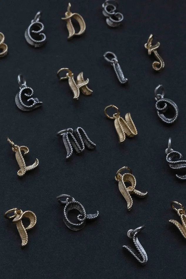 Air Anchor Charm Necklaces Initial Here Alphabet Charm