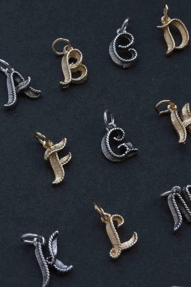 Air Anchor Charm Necklaces Initial Here Alphabet Charm